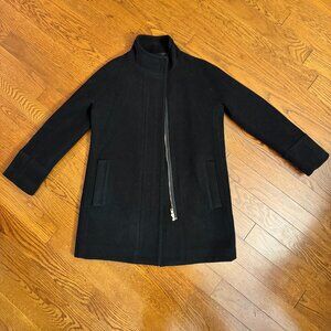 J. Crew Funnel Neck Coat - Black Size 8P
